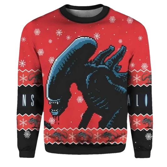 Christmas Alien Xenomorph Ugly Christmas Sweater - Moonbestprint
