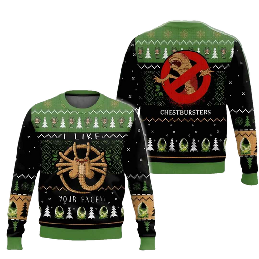 Chestbursters Alien Facehugger Ugly Christmas Sweater - Moonbestprint