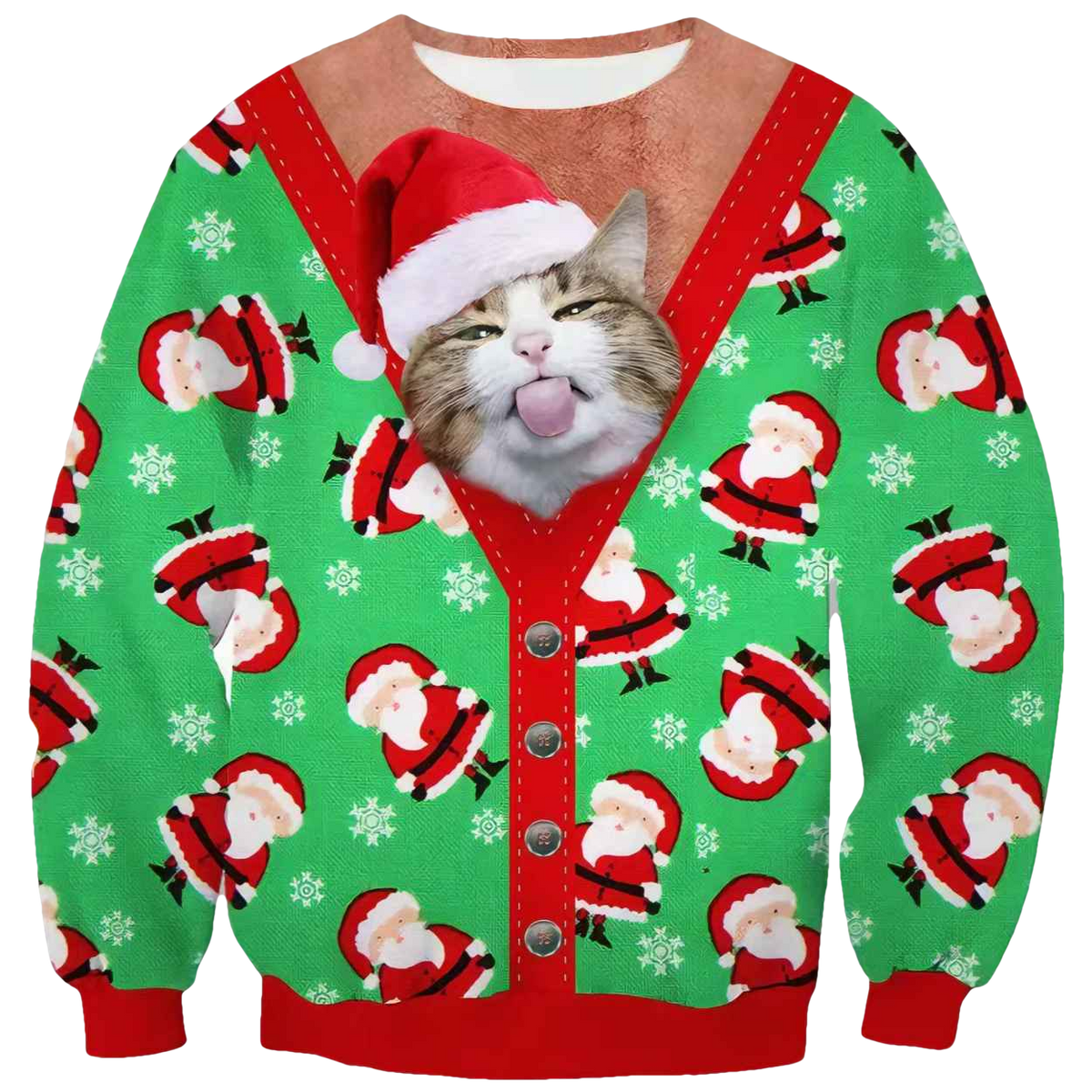 Cat Meme Christmas Ugly Sweater - Moonbestprint