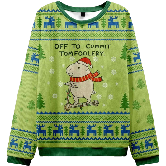 Capybara Is Ready To Do Something Bad Christmas Ugly Sweater - Moonbestprint
