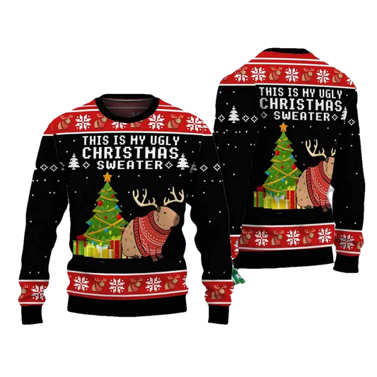 Capybara Holiday Ugly Christmas Sweater - Moonbestprint
