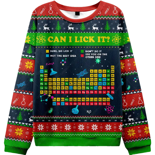 Can I Lick It Periodic Table Ugly Christmas Sweater - Moonbestprint