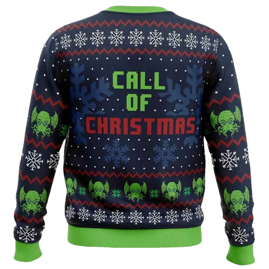 Call Of Cthulhu Santa Hat Ugly Christmas Sweater - Moonbestprint