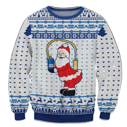 Bud Light Santa Ugly Christmas Sweater - Moonbestprint