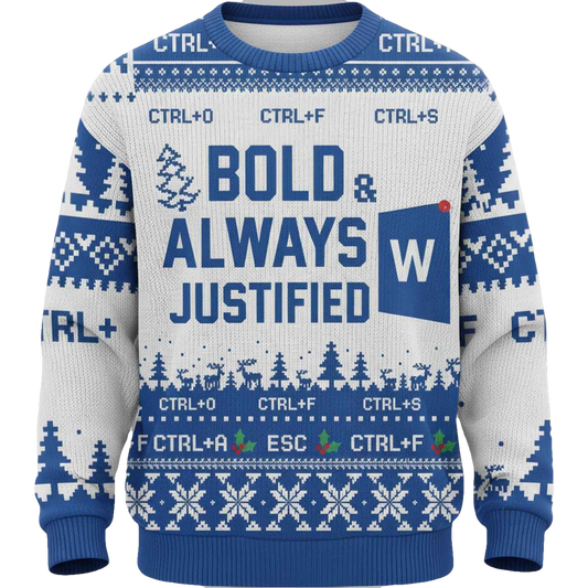Bold Always Justified Word Christmas Ugly Sweater - Moonbestprint