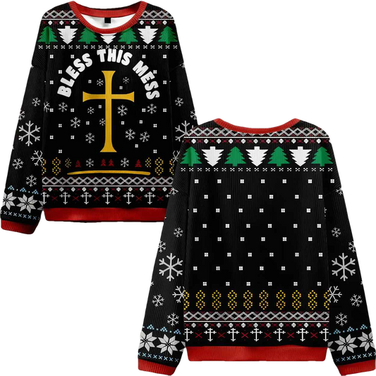 Bless This Mess Ugly Christmas Sweater - Moonbestprint