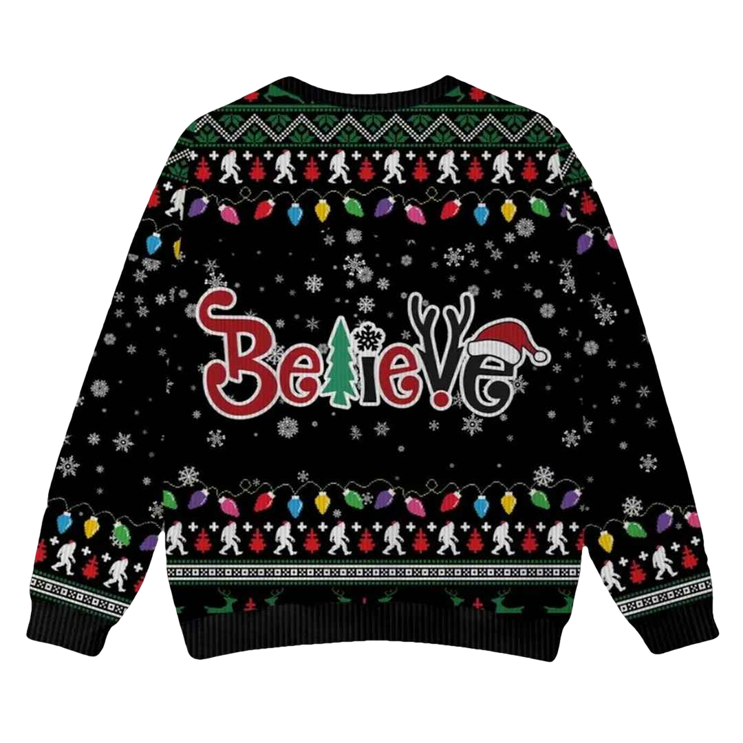 Bigfoot UFO Christmas Ugly Christmas Sweater - Moonbestprint