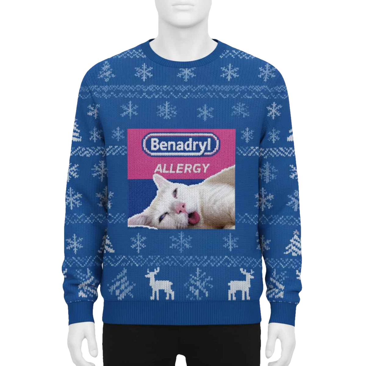 Benadryl Allergy Cat Christmas Ugly Sweater - Moonbestprint