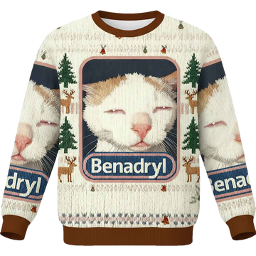 Benadryl Cat Meme Christmas Ugly Sweater - Moonbestprint