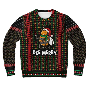 Bee Merry Ugly Christmas Sweater - Moonbestprint