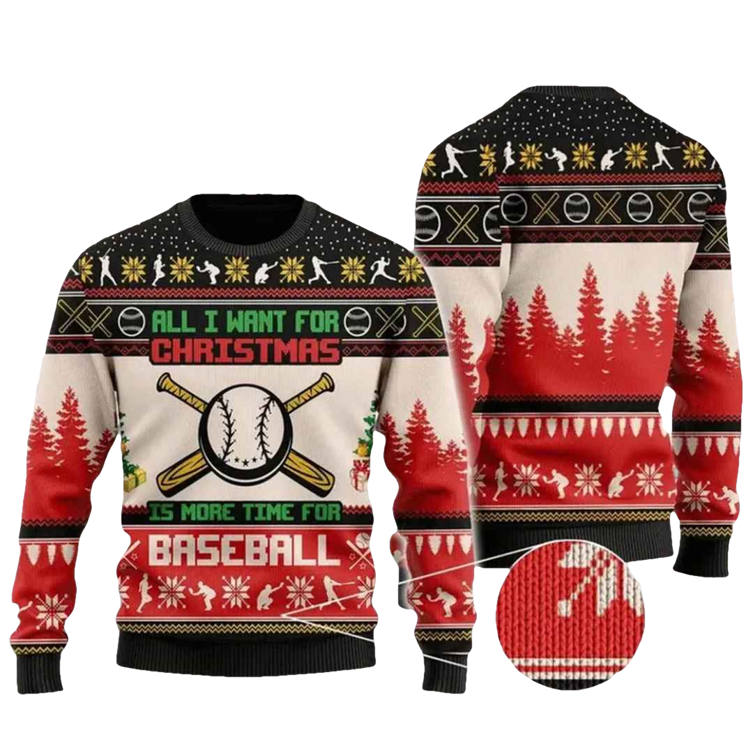 Baseball Ugly Christmas Sweater - Moonbestprint