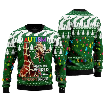 Autism Seeing The World From A Different Angle Ugly Christmas Sweater - Moonbestprint