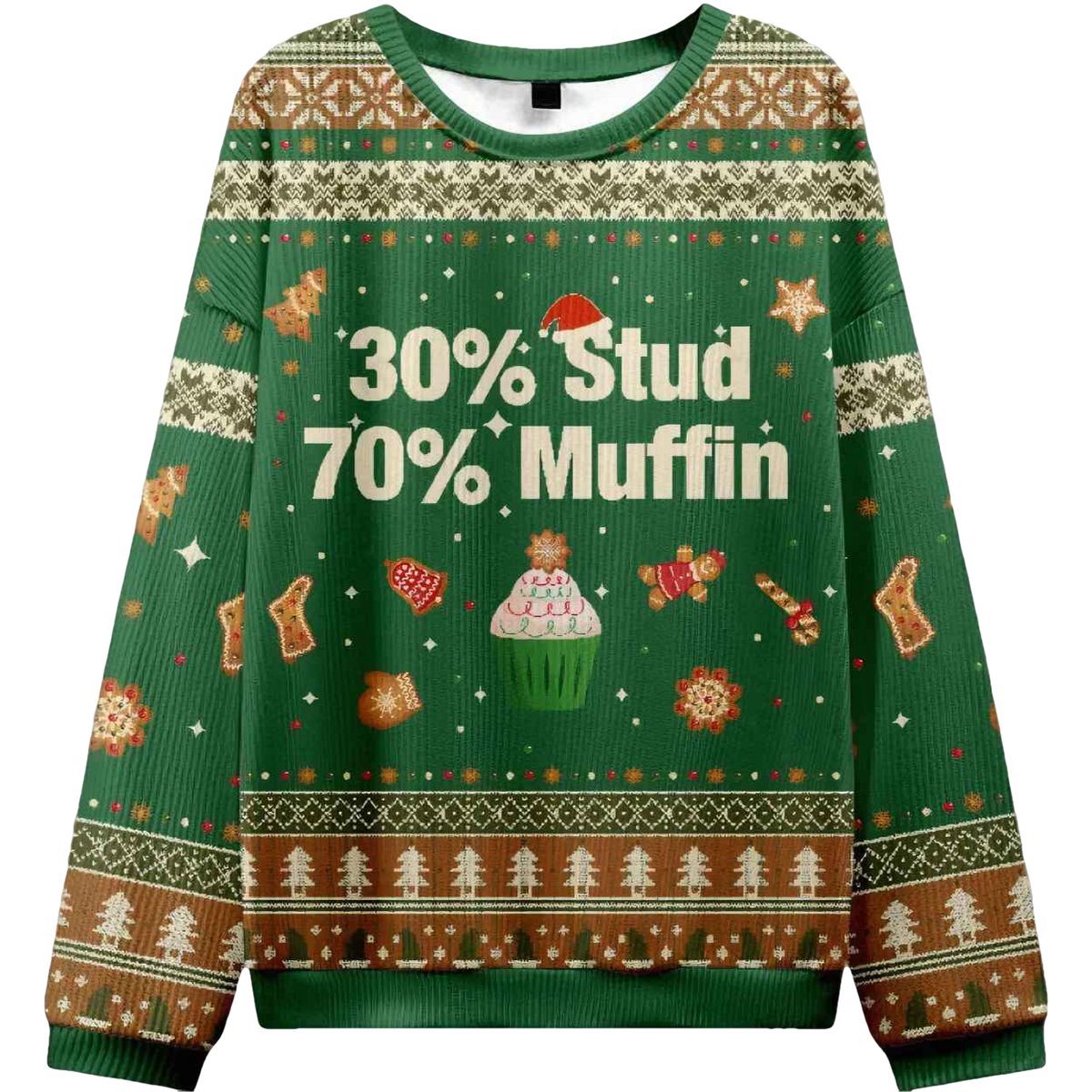 30％ Stud 70％ Muffin Ugly Christmas Sweater - Moonbestprint