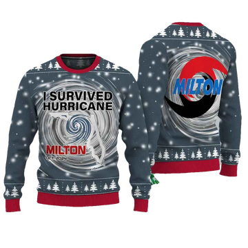 2024 I Survived Hurricane Milton Pray for Florida Ugly Christmas Sweater - Moonbestprint
