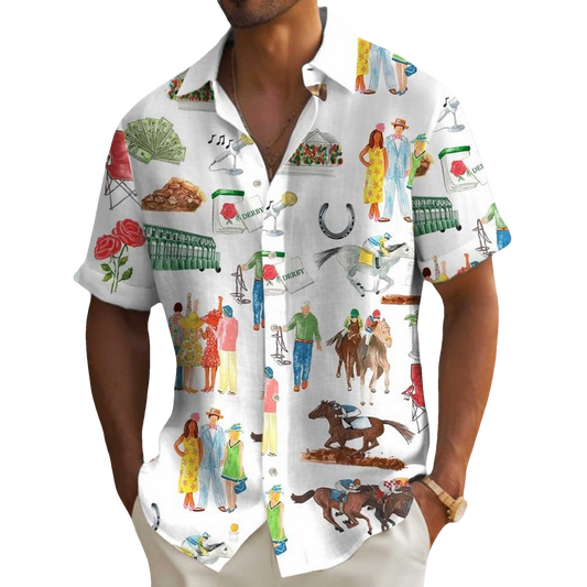 Kentucky Derby Printed Hawaiian Shirt- Moonbestprint