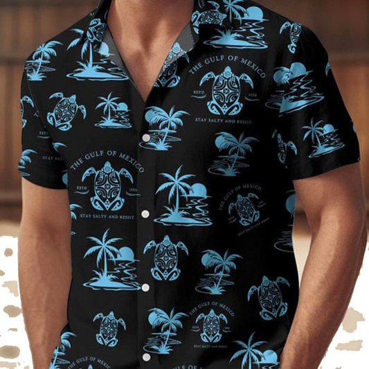 Gulf Of Mexico Est 1550 Stay Salty And Resist Hawaiian Shirt- Moonbestprint
