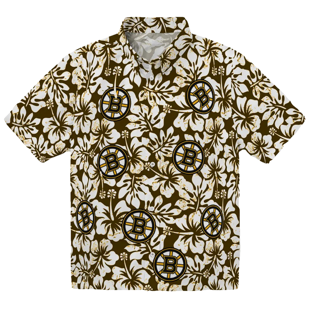 Boston Bruins Hawaiian Shirt - Hibiscus Motif – Moonbestprint