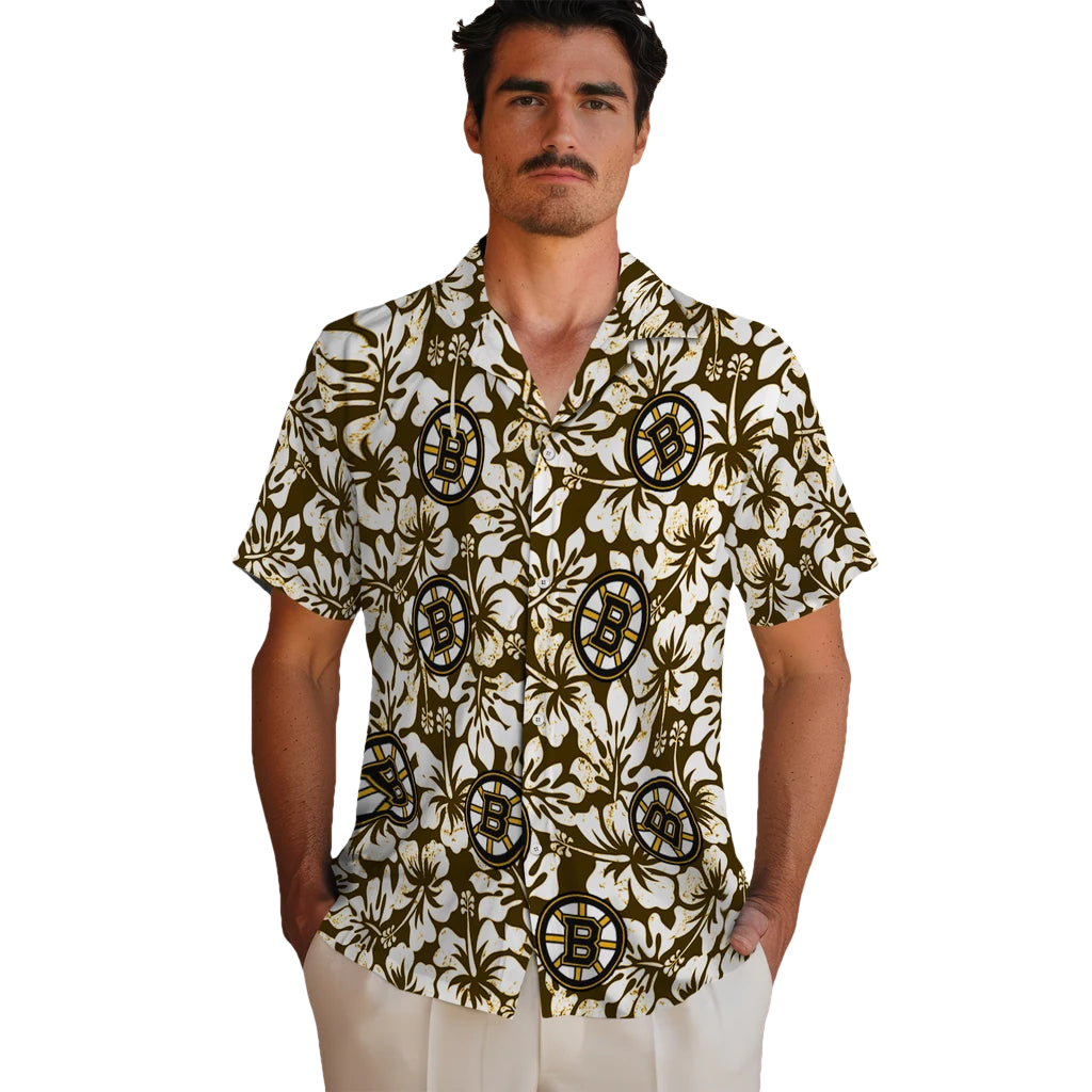 Boston Bruins Hawaiian Shirt - Hibiscus Motif – Moonbestprint