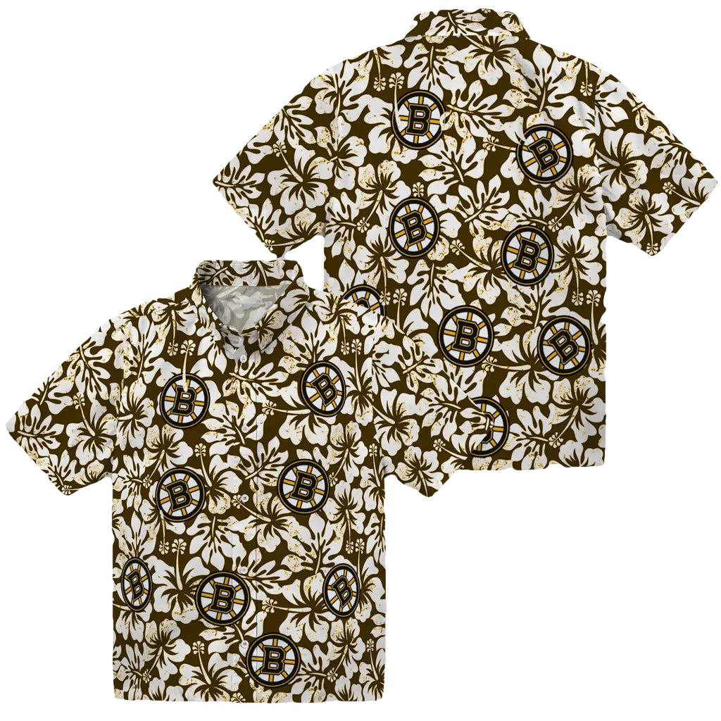 Boston Bruins Hawaiian Shirt - Hibiscus Motif – Moonbestprint