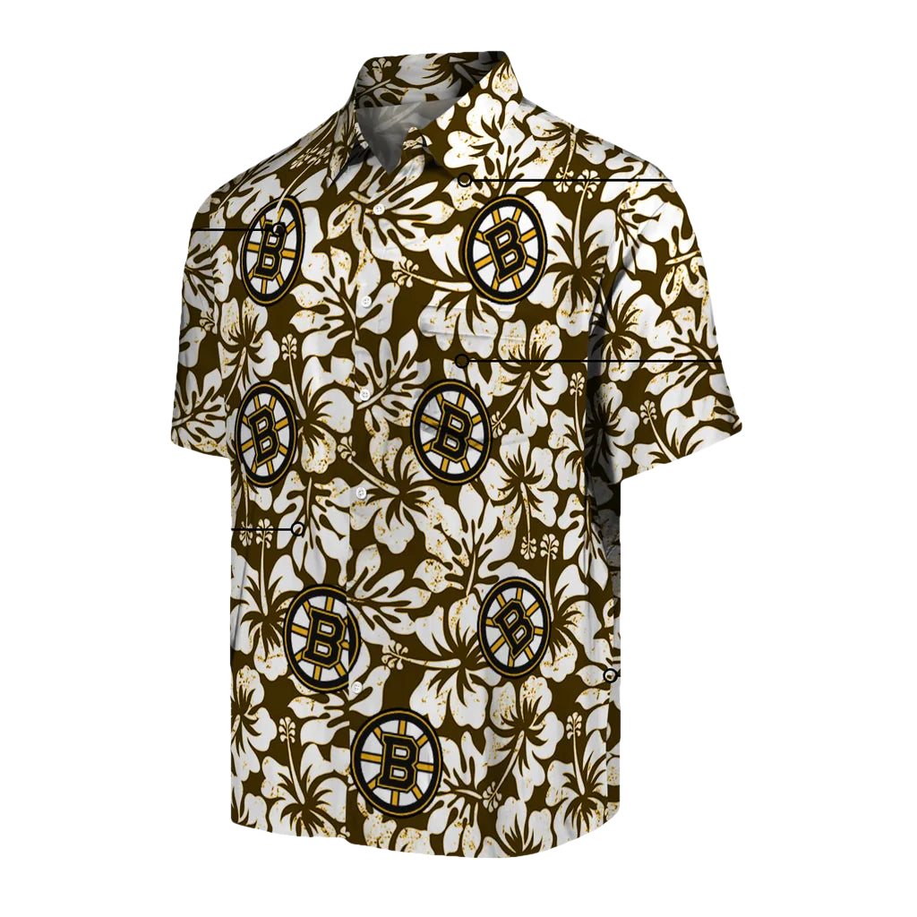 Boston Bruins Hawaiian Shirt - Hibiscus Motif – Moonbestprint