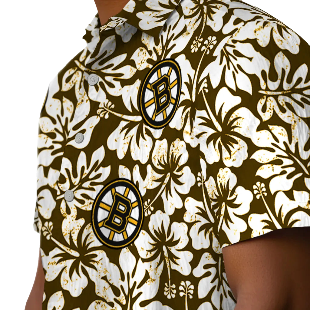Boston Bruins Hawaiian Shirt - Hibiscus Motif – Moonbestprint