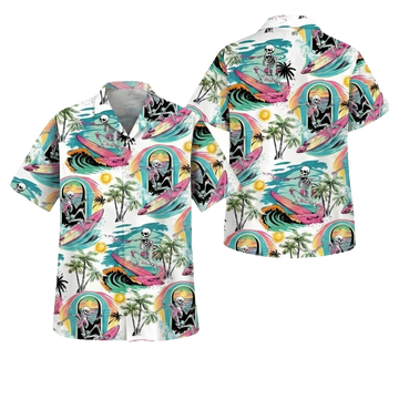 Skull Surfing Beach Hawaiian Shirt – Moonbestprint