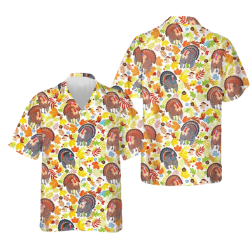 Fall For Thanksgiving Turkeys Hawaiian Shirt Men's Button Down Shirt Thanksgiving Gift Ideas – Moonbestprint