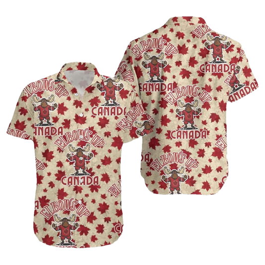 Elbows Up Canada Hawaiian Shirt Moonbestprint