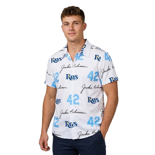 2026 Rays Jackie Robinson Button Up Shirt Giveaway Moonbestprint