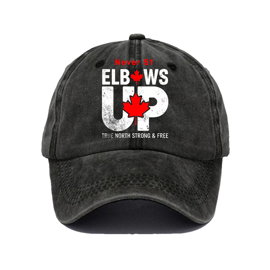 Canada Elbows Up Never 51st Print Hat Moonbestprint