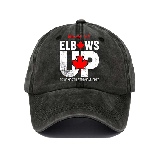 Canada Elbows Up Never 51st Print Hat Moonbestprint