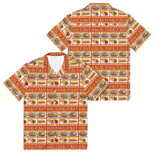 Halal Food Cart Menu Hawaiian Shirt Moonbestprint