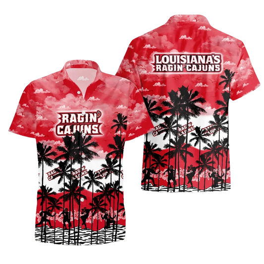 Louisiana Ragin_ Cajuns Hawaiian Shirt Trending Summer, NCAA Hawaiian Shirt Moonbestprint