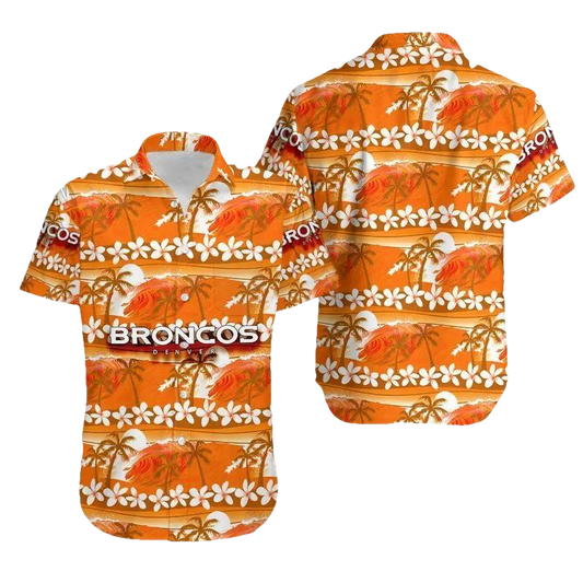 Denver Broncos Coconut Trees Nfl Gift For Fan Hawaii Shirt Summer Collection, NFL Hawaiian Shirt Moonbestprint