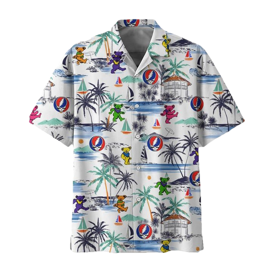 Grateful Dead Dancing Bears Beach Hawaiian Shirt - Moonbestprint