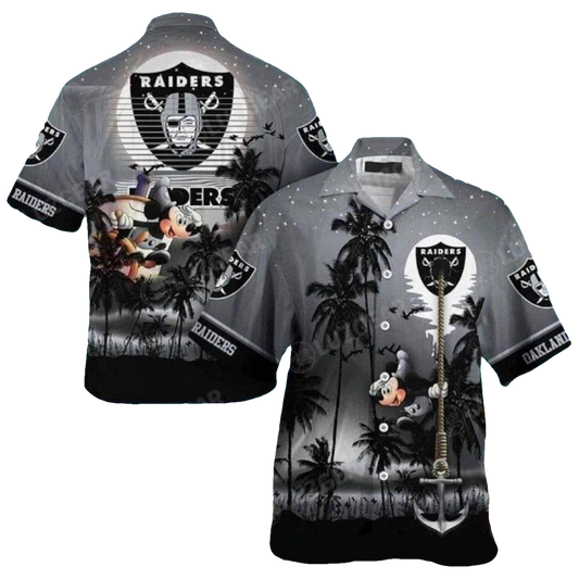 Las Vegas Raiders Sea Captain Mickey Funny Hawaiian Shirt - Moonbestprint