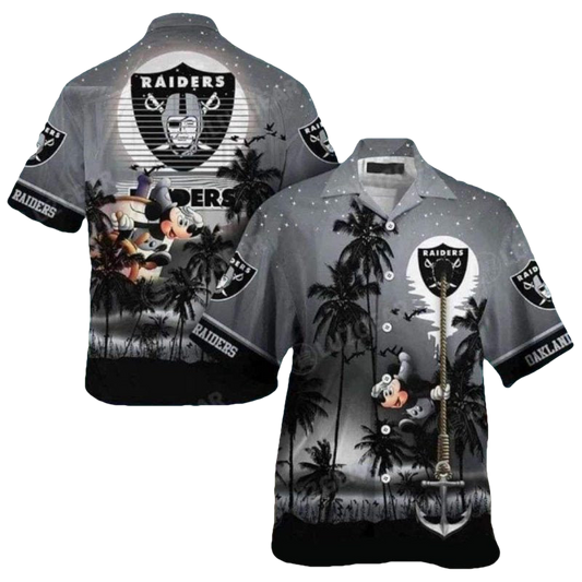 Las Vegas Raiders Sea Captain Mickey Funny Hawaiian Shirt - Moonbestprint