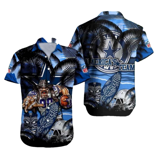 Dallas Cowboys Beach Warrior America'S Team Hawaiian Shirt - Moonbestprint