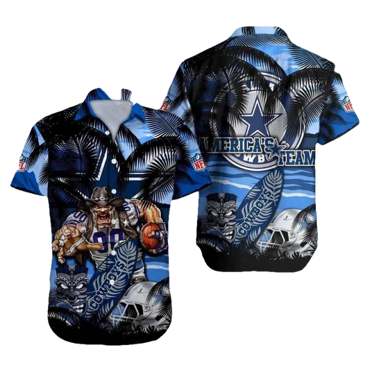 Dallas Cowboys Beach Warrior America'S Team Hawaiian Shirt - Moonbestprint