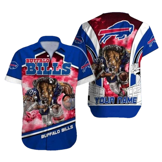Personalized Buffalo Bills Mascot Graphic Tropical Hawaiian Shirt - Moonbestprint