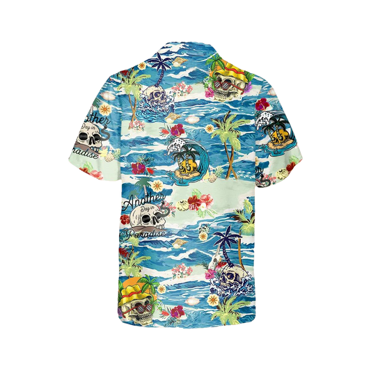 Another Paradise Skull Beach Hawaiian Shirt, Hawaiian Button Up Shirt, Tropical Shirts For Men Moonbestprint