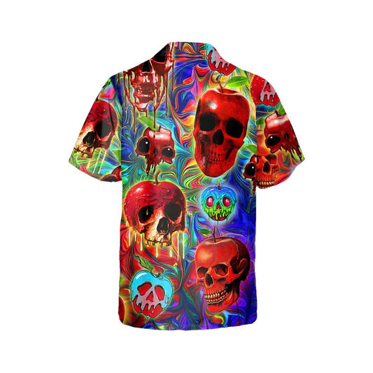 Colorful Alien Skull Hawaiian Shirt, Hawaiian Button Up Shirt, Tropical Shirts For Men Moonbestprint