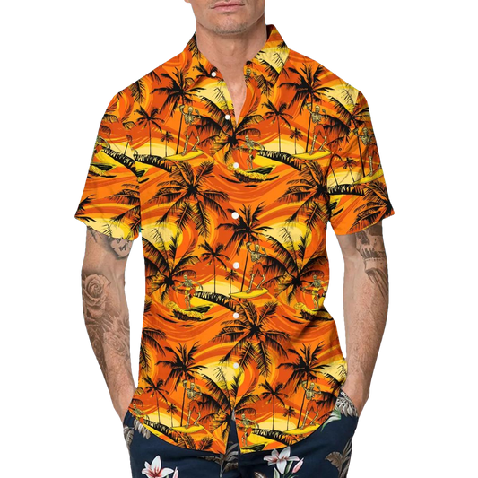Coconut Tree Skull Hawaiian Shirt, Hawaiian Button Up Shirt, Tropical Shirts For Men Moonbestprint