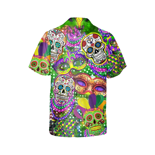 Festival Sugar Skull Hawaiian Shirt, Hawaiian Button Up Shirt, Tropical Shirts For Men Moonbestprint