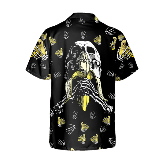 Funny Banana Skull Hawaiian Shirt, Hawaiian Button Up Shirt, Tropical Shirts For Men Moonbestprint