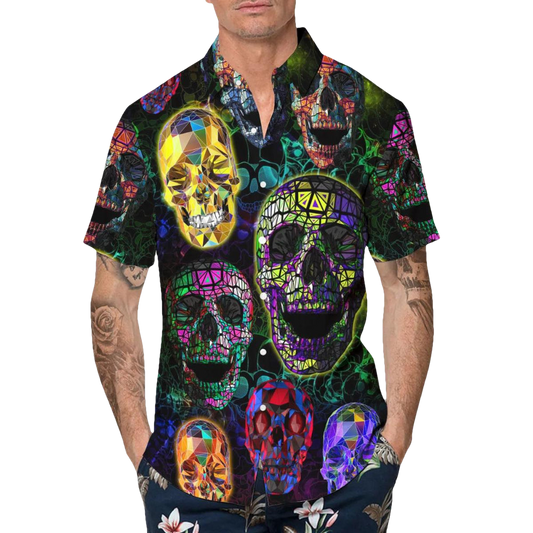 Multiverse Skull Hawaiian Shirt, Hawaiian Button Up Shirt, Tropical Shirts For Men Moonbestprint