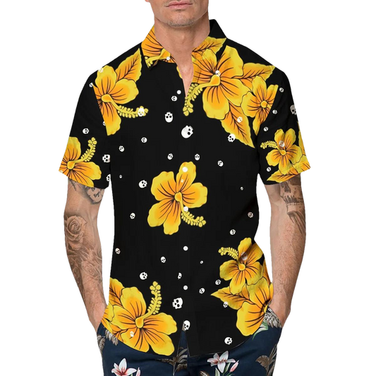 Sensitive Plant With Skull Hawaiian Shirt, Hawaiian Button Up Shirt, Tropical Shirts For Men Moonbestprint