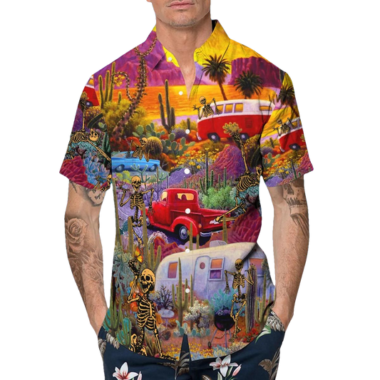 Skull In Dream Land Hawaiian Shirt, Hawaiian Button Up Shirt, Aloha Shirts Moonbestprint