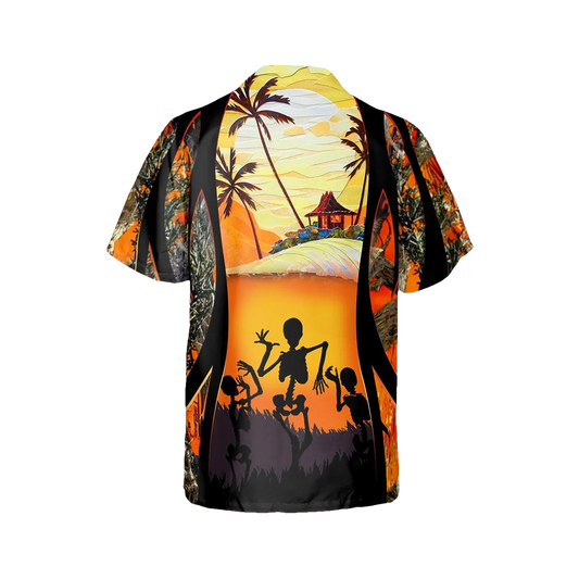Skull Dancing Party Hawaiian Shirt, Hawaiian Button Up Shirt, Aloha Shirts Moonbestprint