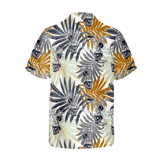 Vintage Cool Skull Hawaiian Shirt, Hawaiian Button Up Shirt, Aloha Shirts Moonbestprint
